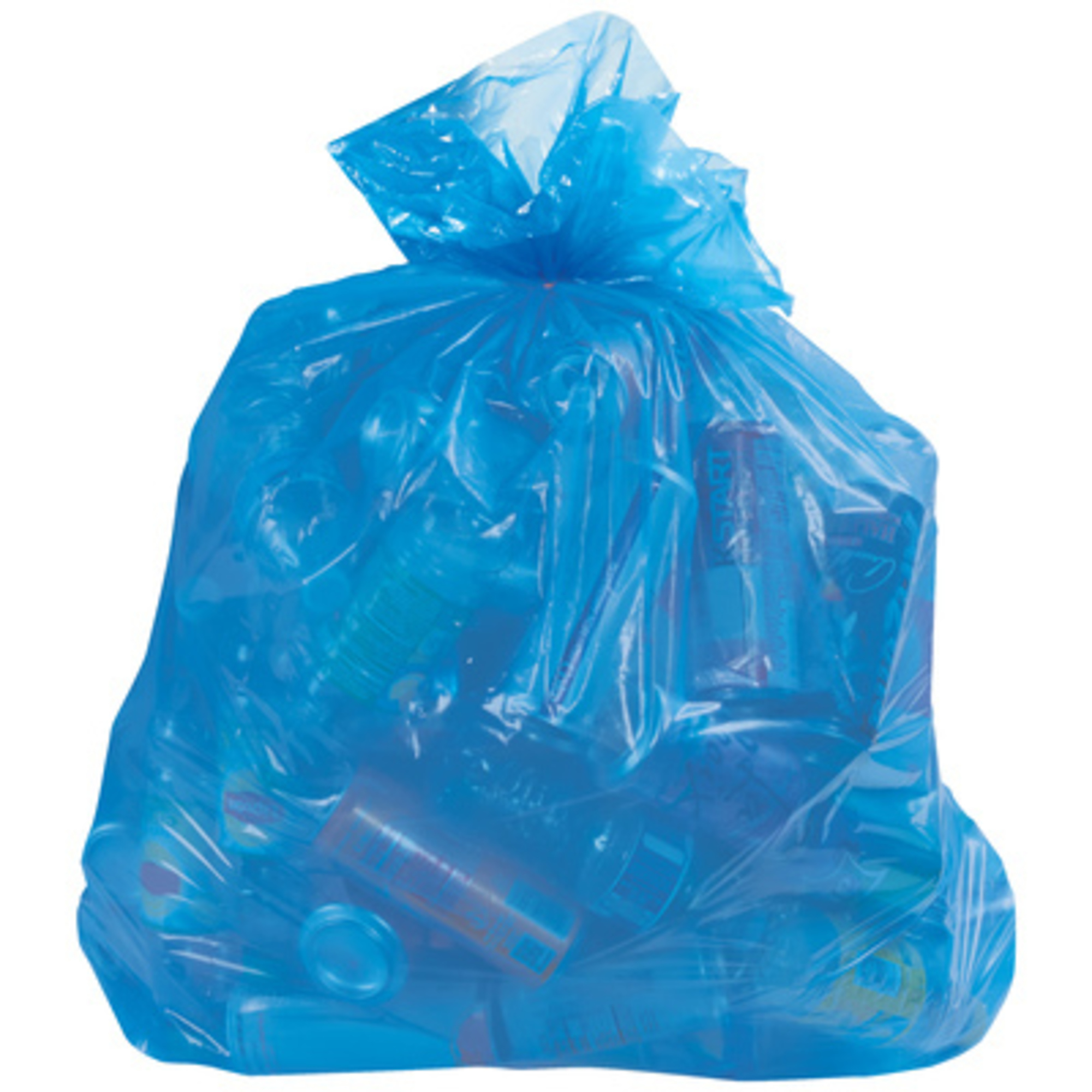 Blue Recycling Trash Liner - 60 G, 1.4 Mil. 100/CS, Capacity 60 Gal, Quantity 100 Closure Type Elastic, Model# CL8009